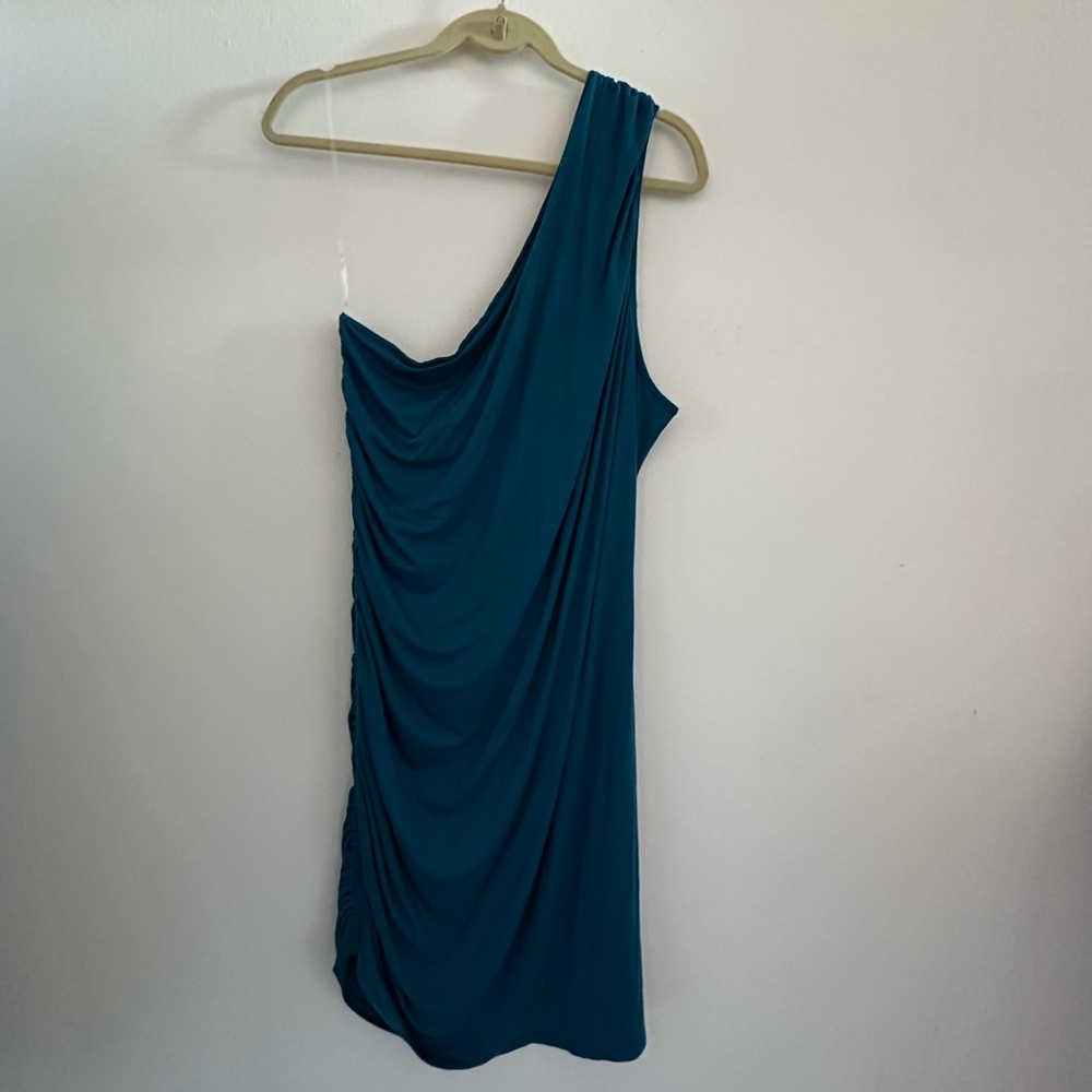 A New Day Blue One Shoulder Ruched Side Sheath Mini Dress Size XXL
